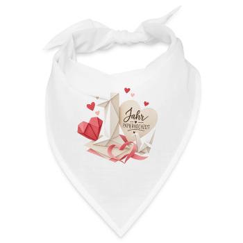 1.Hochzeitstag Papierhochzeit - Bandana - Weiß - Vorne