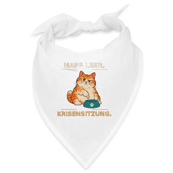 Krisensitzung der hungrigen Katze - Bandana - Weiß - Vorne