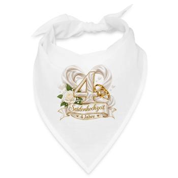 4.Hochzeitstag , Seidenhochzeit 4 Jahre  - Bandana - Weiß - Vorne
