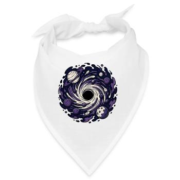Schwarzes Loch Planet Weltraum Sci-Fi Vektor Shirt - Bandana - Weiß - Vorne