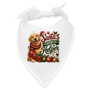 🎁 Weihnachts-Golden Retriever - Bandana - Weiß - Vorne