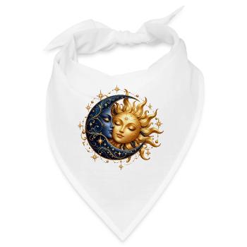 Himmlischer Mond und Sonne - Bandana - Weiß - Vorne
