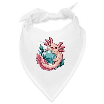 Axolotl-Blasengarten - Bandana - Weiß - Vorne