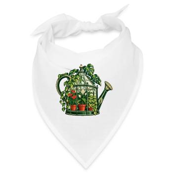 Gewächshaus in einer Gießkanne - Bandana - Weiß - Vorne