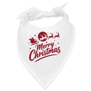 Fröhliche Weihnacht Silhouette Schlitten - Bandana - Weiß - Vorne