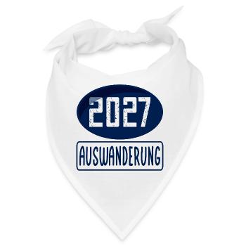 Auswanderung 2027 - Bandana - Weiß - Vorne
