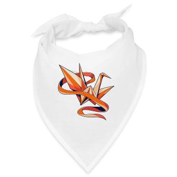 Papierkranich in einer Bandbrise - Bandana - Weiß - Vorne