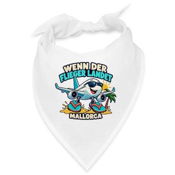 Wenn der Flieger landet – Mallorca - Bandana - Weiß - Vorne