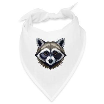 Waschbärkopf - Bandana - Weiß - Vorne