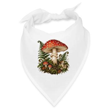 Roter Pilz Waldzauber - Bandana - Weiß - Vorne