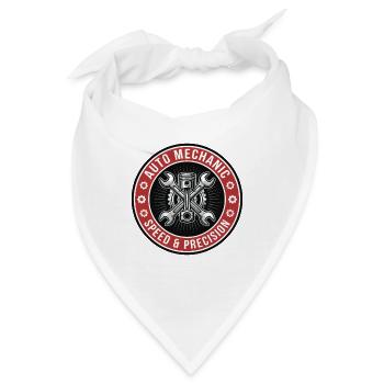 Auto Mechanic Kolbenschlüssel Garagenabzeichen Geschenk - Bandana - Weiß - Vorne