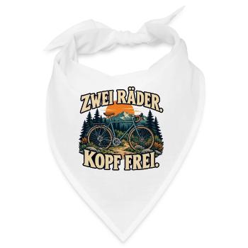 Zwei Räder, Kopf frei - Fahrrad und Natur - Bandana - Weiß - Vorne