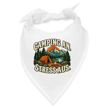 Camping an, Stress aus - Zelt und Natur - Bandana - Weiß - Vorne