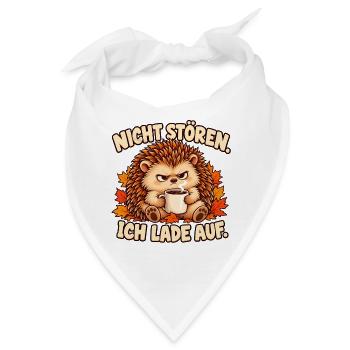 Nicht stören, ich lade auf - Igel mit Kaffee - Bandana - Weiß - Vorne