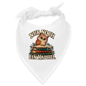 Nur noch ein Kapitel - Eule mit Büchern - Bandana - Weiß - Vorne