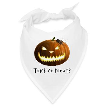 Trick or treat - Kürbis mit Spinne - Bandana - Weiß - Vorne