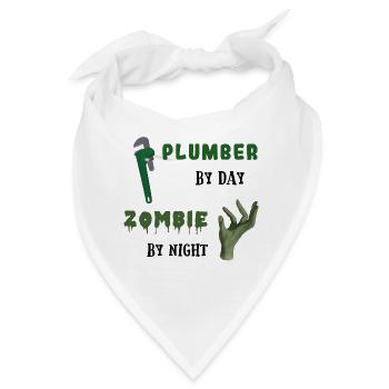 Plumber by day Zombie by night - Rohrzange - Bandana - Weiß - Vorne