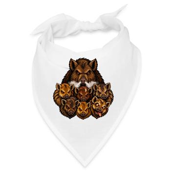 Säen und Ferkel - Bandana - Weiß - Vorne