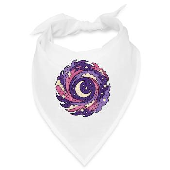 Galaxie Sichelmond Sterne Weltraum Vektor Shirt - Bandana - Weiß - Vorne