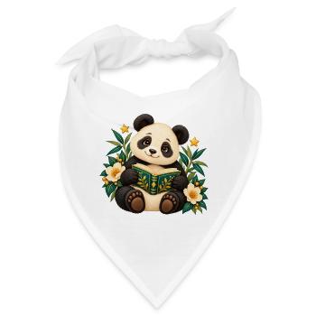 Panda-Leser unter Blumen - Bandana - Weiß - Vorne