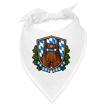 Bayerisches Lederhosen Wappen - Bandana - Weiß - Vorne