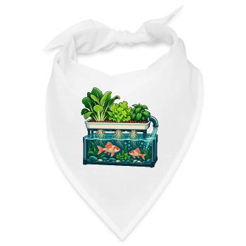 Fische unter einem lebendigen Garten - Bandana - Weiß - Vorne