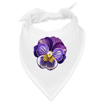 Stiefmütterchenblüte - Bandana - Weiß - Vorne