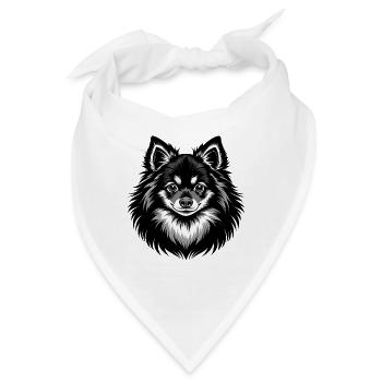 Pommerscher Hundekopf - Bandana - Weiß - Vorne