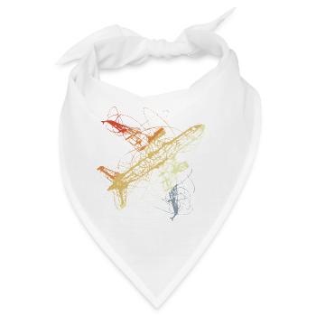 Flugzeug Skizze Vintage - Bandana - Weiß - Vorne