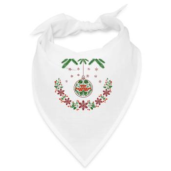 Weihnachtskranz mit Vogelbeeren - Bandana - Weiß - Vorne