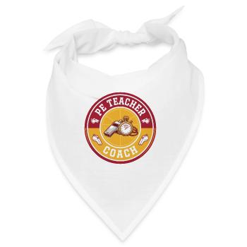 Vintage Sportlehrer-Trainerpfeife-Stoppuhr-Abzeichen - Bandana - Weiß - Vorne