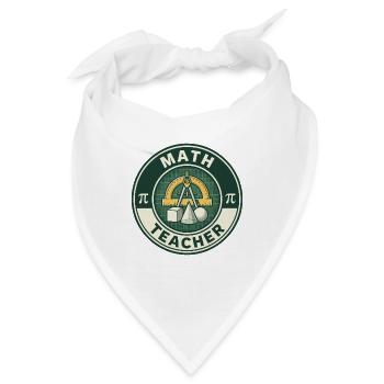 Vintage Mathematiklehrer-Gradmesser-Geometrie-Abzeichen oben - Bandana - Weiß - Vorne