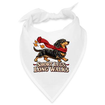 Short Legs Long Walks - Dackel mit Schal - Bandana - Weiß - Vorne