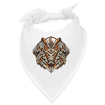 Nachtwächter Eule – Alpine Wildnis - Bandana - Weiß - Vorne