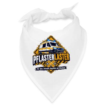 Pflaster Laster Blaulicht Humor - Bandana - Weiß - Vorne
