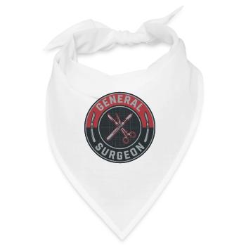 Vintage-Abzeichen der gekreuzten Skalpelle des Allgemeinchirurgen - Bandana - Weiß - Vorne
