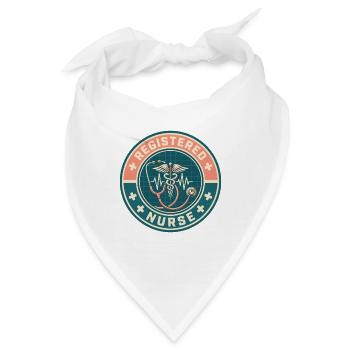 Stethoskop für Vintage Registered Nurse Caduceus Top - Bandana - Weiß - Vorne