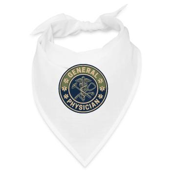 Vintage-Abzeichen des Allgemeinarztes mit dem Stab von Asclepius - Bandana - Weiß - Vorne