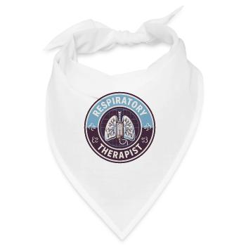 Vintage-Abzeichen für Atemtherapeuten und menschliche Lungen - Bandana - Weiß - Vorne