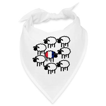 Einzelne französische Schafe | Pyrenäenlinien-Labor - Bandana - Weiß - Vorne