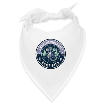 Vintage Anästhesisten-Atemkreislauf-Abzeichen - Bandana - Weiß - Vorne