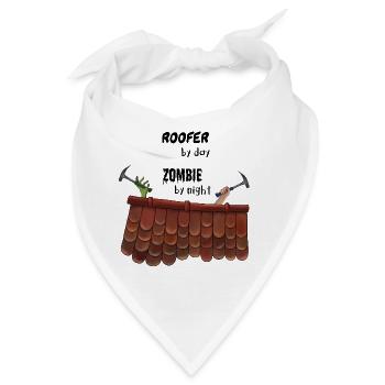 Roofer by day Zombie by night - Zombiehand - Bandana - Weiß - Vorne