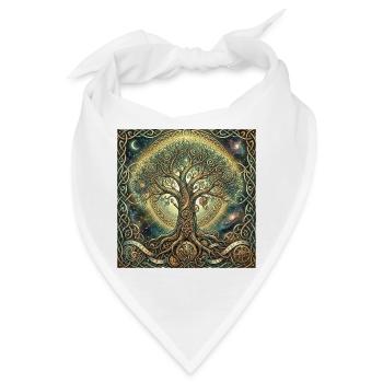 Zeitbaum und Nebel - Bandana - Weiß - Vorne