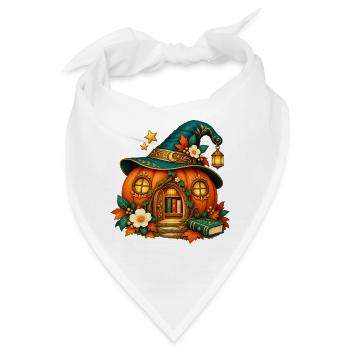 Verzaubertes Kürbishaus - Bandana - Weiß - Vorne