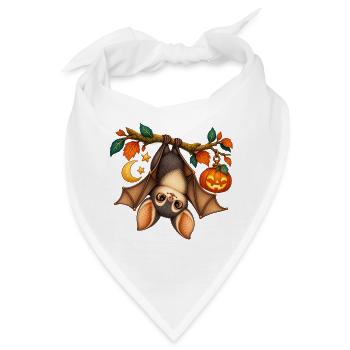 Sternenklare Halloween-Fledermaus - Bandana - Weiß - Vorne