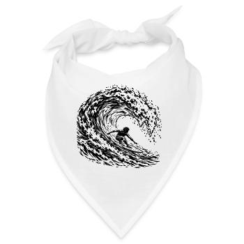 Surfer Welle - Bandana - Weiß - Vorne