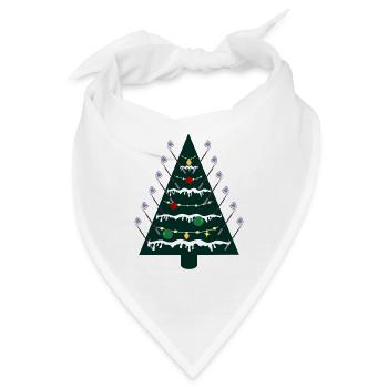 Weihnachtsbaum, Golfen Golfschläger - Bandana - Weiß - Vorne