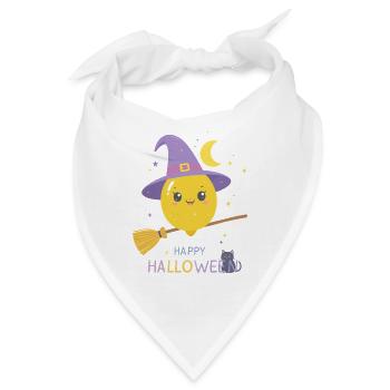 Zitronenhexe Happy Halloween - Bandana - Weiß - Vorne