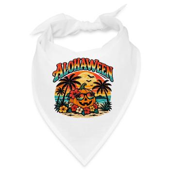 Alohaween Tropical Halloween – Lustiger Kürbis - Bandana - Weiß - Vorne
