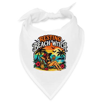 Resting Beach Witch Tropisches lustiges Halloween - Bandana - Weiß - Vorne